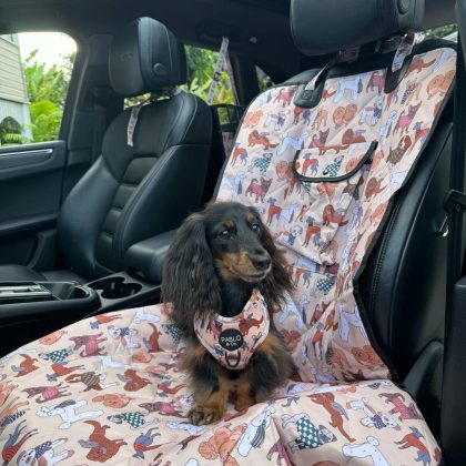 Winter Pooches: Deluxe Single Car Seat Cover Dogs